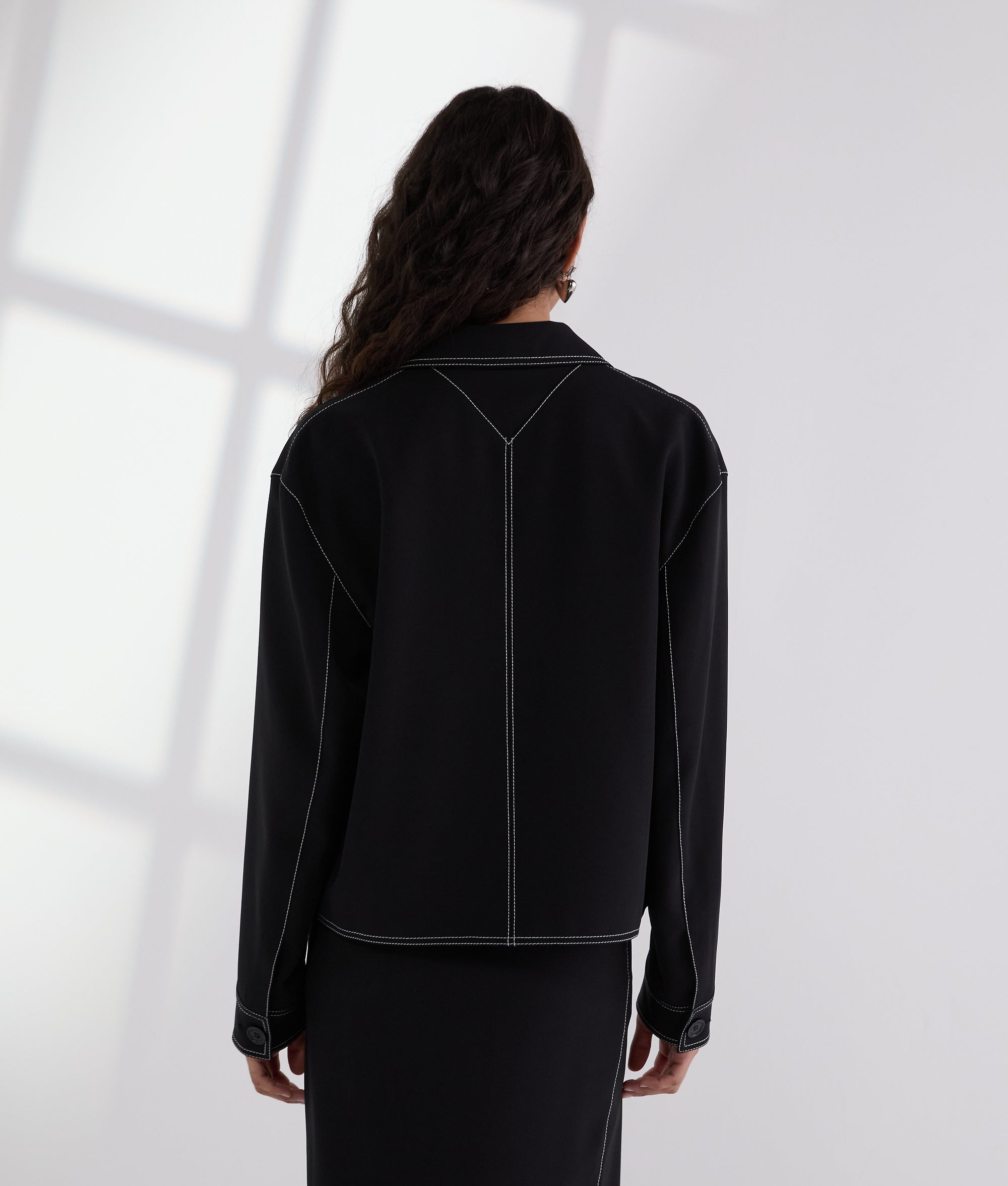 CONTRAST STITCH JACKET - Image 3