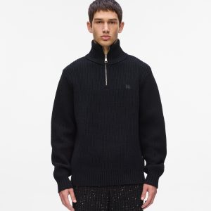 Half-zip turtleneck sweater