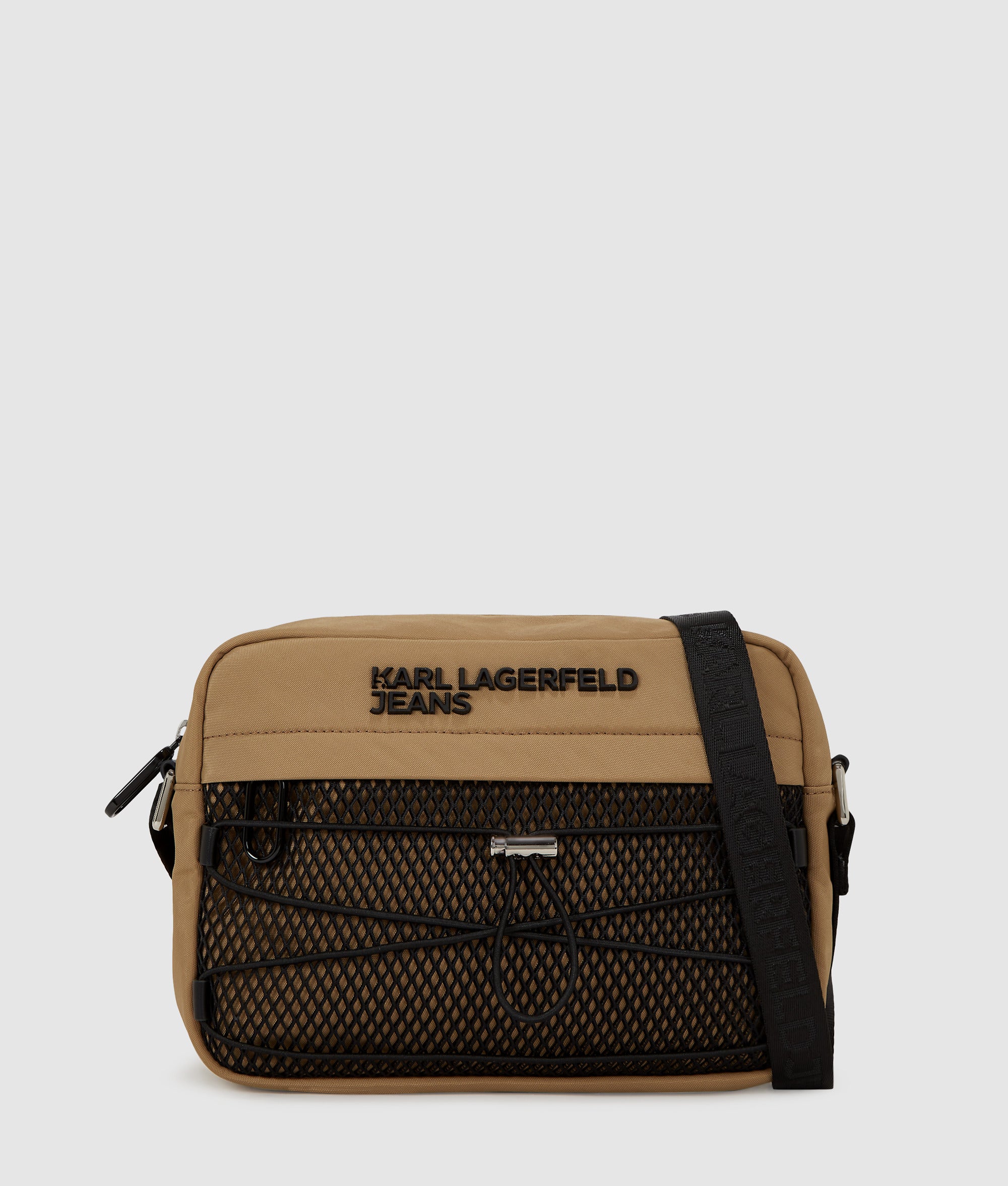 Utility drawstring crossbody bag