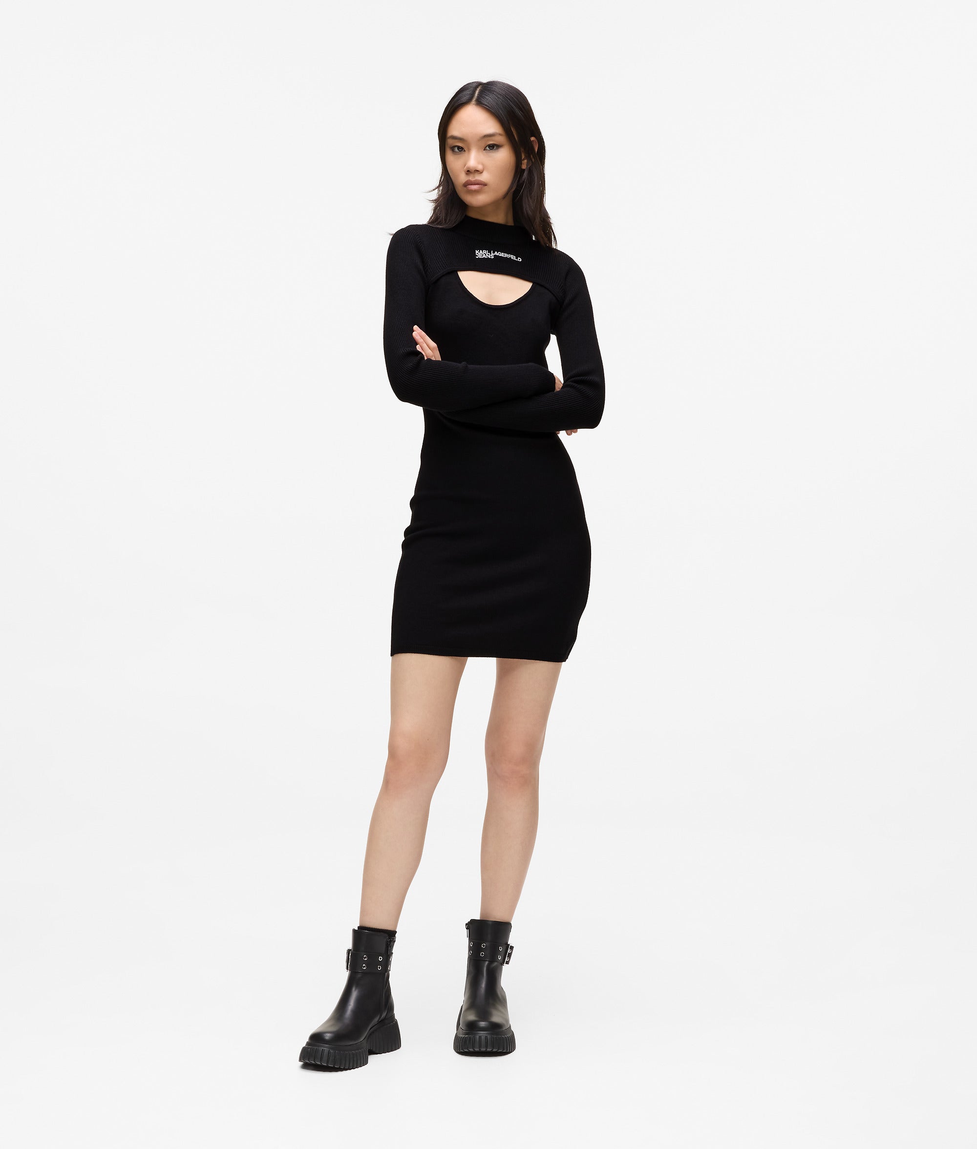 Cut out knit dress