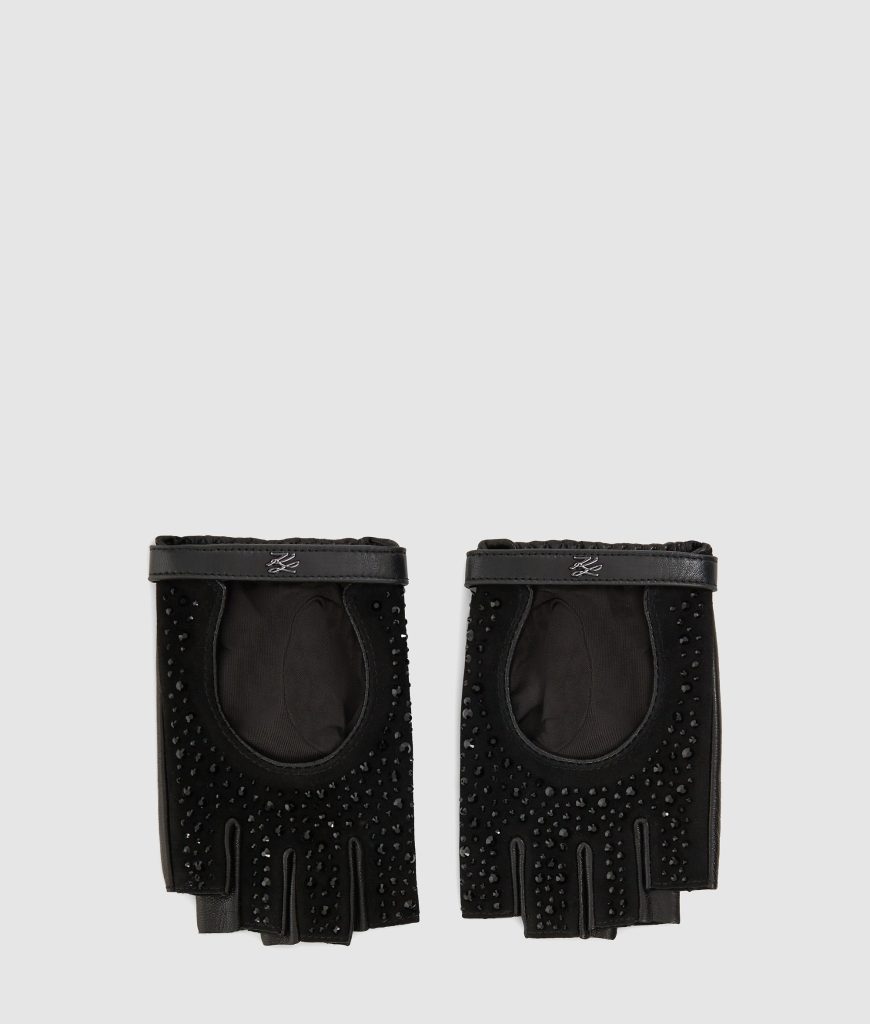 K/Autograph rhinestone fingerless gloves