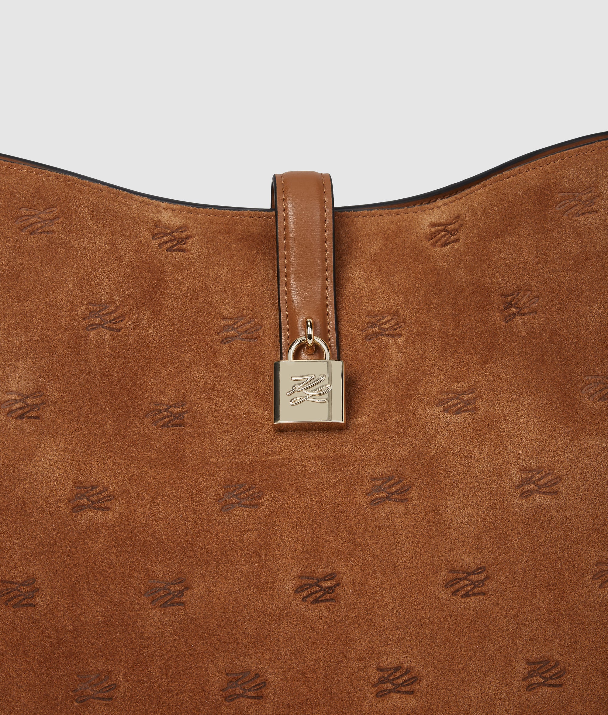 K/Autograph padlock suede hobo bag - Image 3