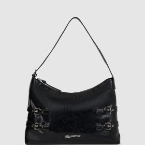 Large buckle shoulder bag