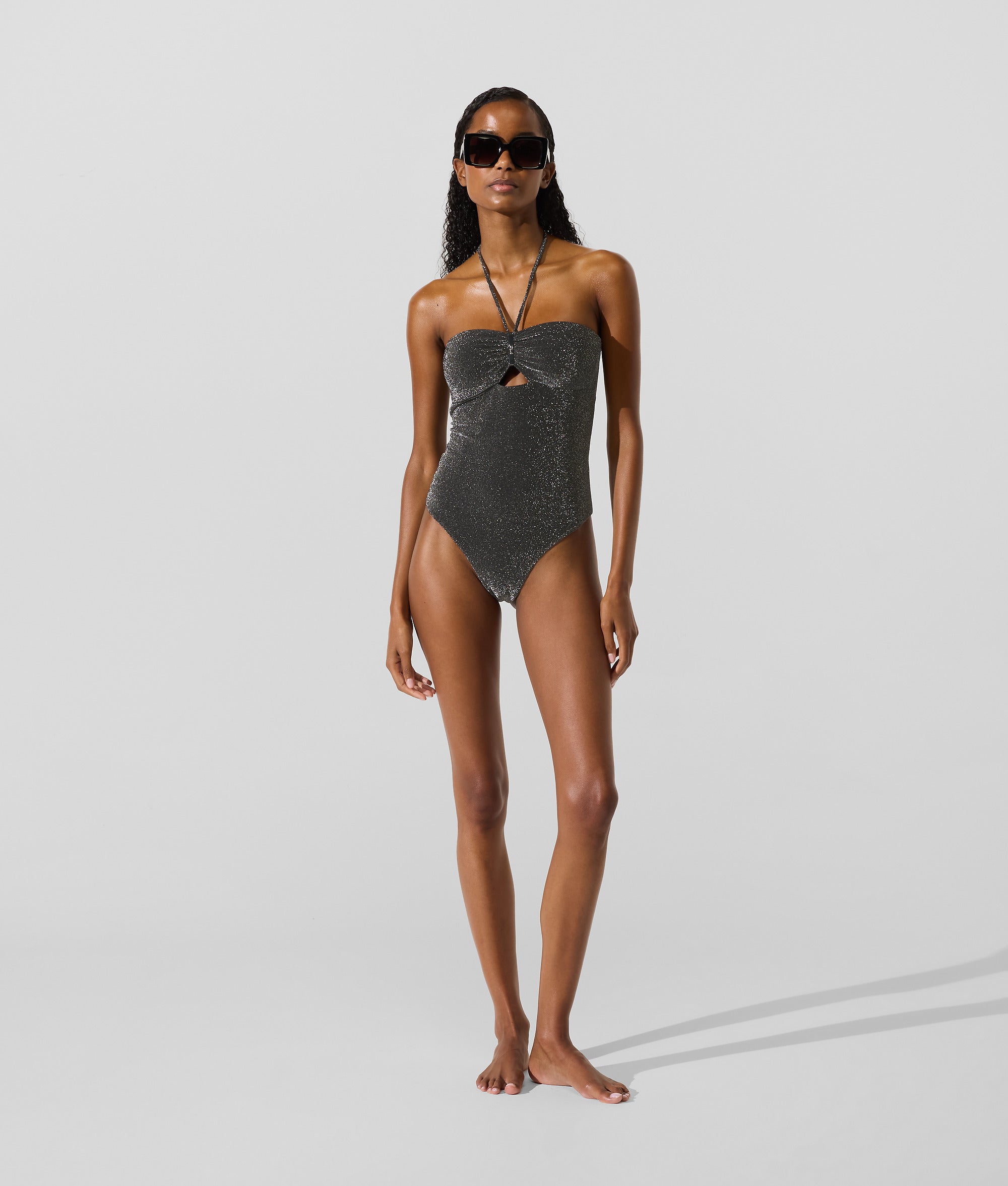 Metallic halterneck swimsuit - Image 4